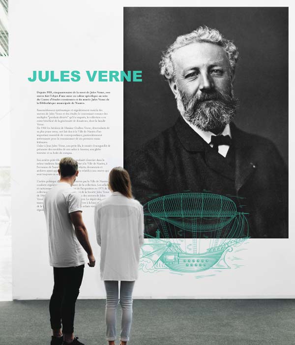 Portrait de Jules Verne et décoration murale professionnelle en Loire-Atlantique